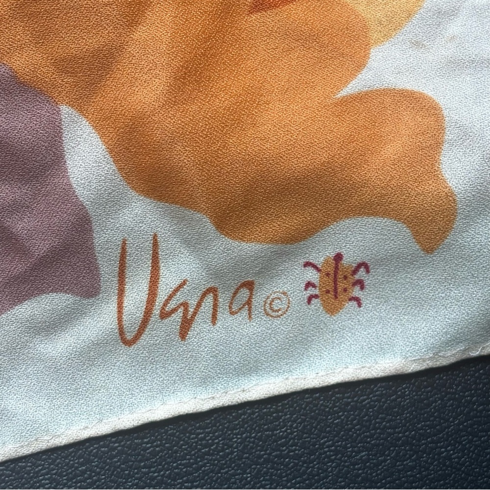Vintage‎ Vera Neumann Scarf 100% Acetate Floral Print Square Made in Japan